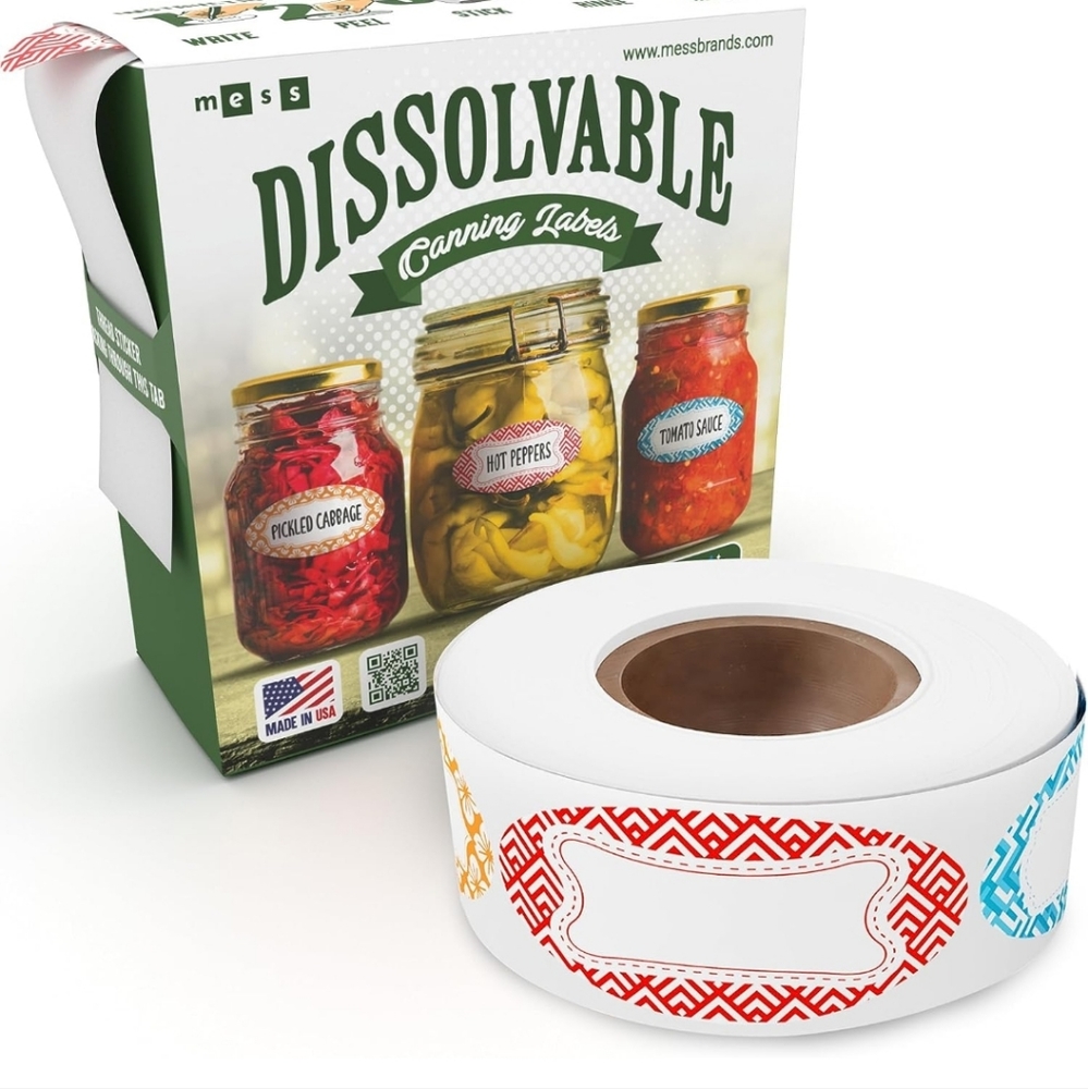 MESS Dissolvable Canning Labels for Jars - - 1x2.25 in. 150 Labels 🏷 - Picture 11 of 12